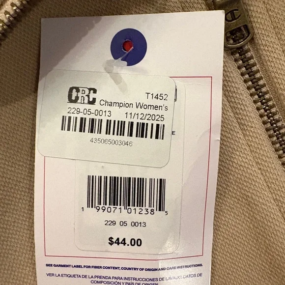 Champion Beige Bomber Jacket with Black & White Stripes - Picture 4 of 7